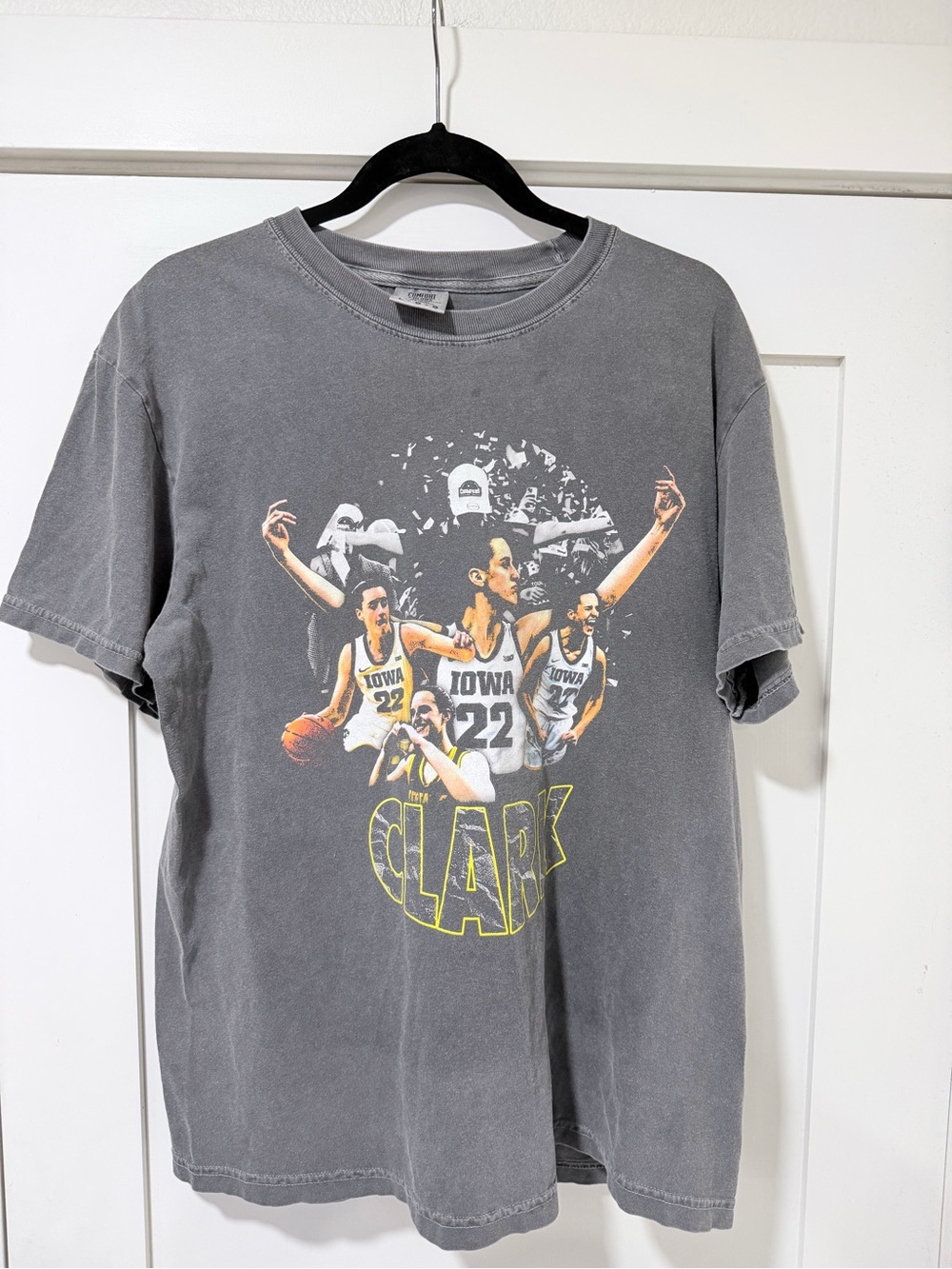 Gray Iowa Basketball Graphic Tee - 'Clark' Print